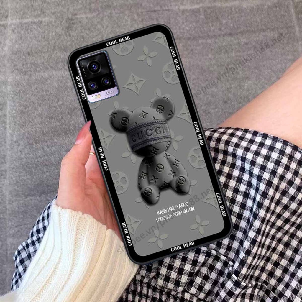 Ốp Vivo V20 bear, k@ws thương hiệu phong cách ốp lưng thời trang cao cấp