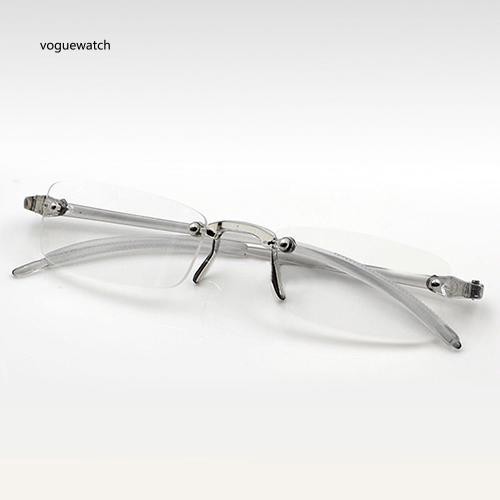 VGWT_Men Women Lightweight Clear Rimless Resin Reading Glasses +1.00 to +4.00