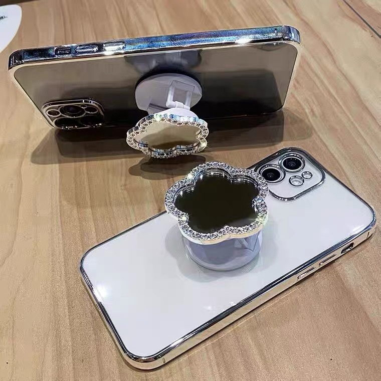 Ốp Điện Thoại Mềm Gắn Gương Hình Hoa Cho Iphone 12 pro max 13 13 pro max11 pro max xs max xr x 7plus