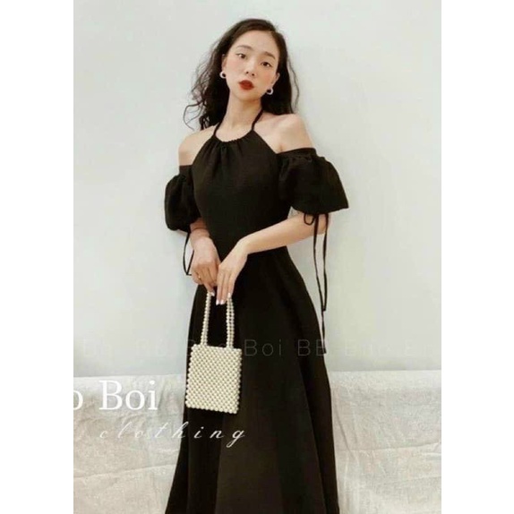 ĐẦM NỮ CỔ YẾM PHỐI TAY BỒNG DÁNG XÒE PHONG CÁCH TIỂU THƯ TÔN DÁNG CHO NÀNG (có bigsize)