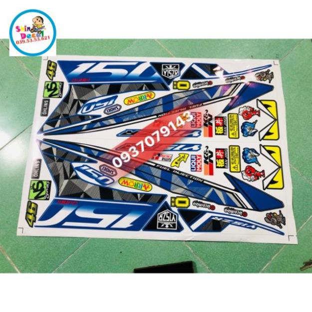 Tem rời ex 150 xanh đen