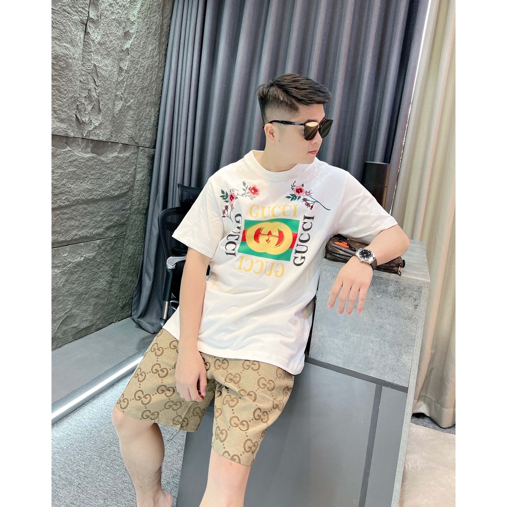 Áo thun gucci họa tiết hoa form rộng unisex, chất liệu cotton 100% thoáng mát,thấm mồ hôi (Fashionweek6340)