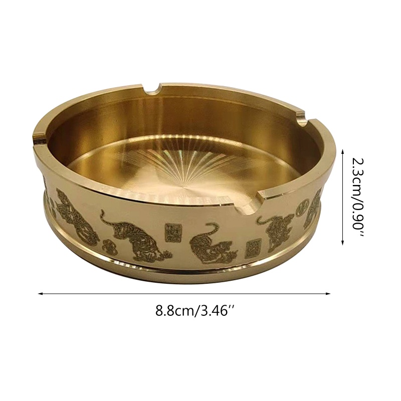 Gạt Tàn Thuốc Bằng Kim Loại Dập Nổi Hình Hổ Kiểu Vintage Trang Trí Nhà Cửa / Khách Sạn / Văn Phòng