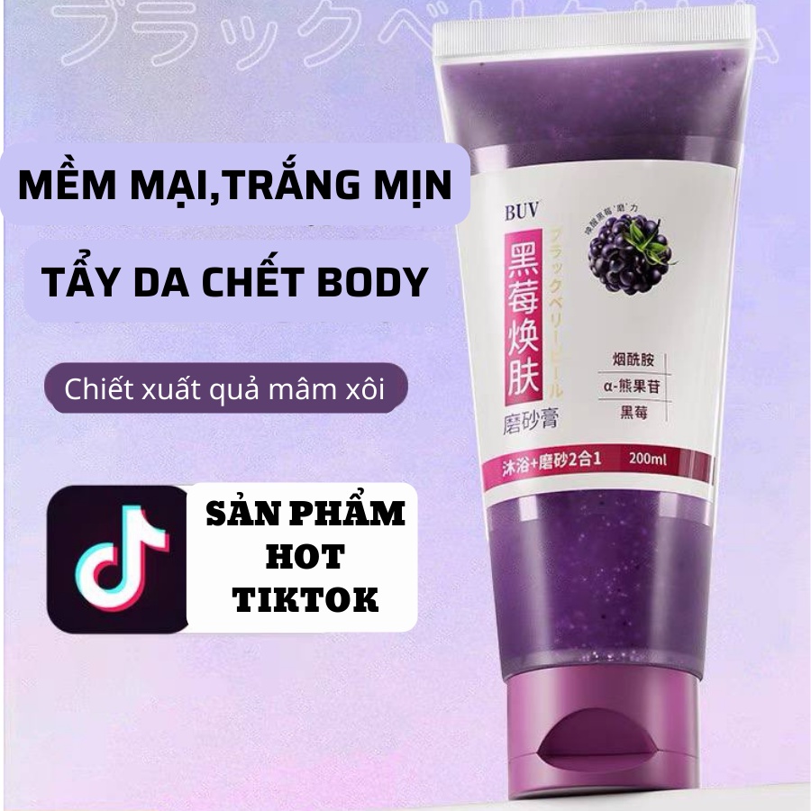 Tẩy Tế Bào Chết, Tẩy Da Chết Body Blackberry Dưỡng Ẩm Làm Trắng Da Toàn Thân ZuZu | BigBuy360 - bigbuy360.vn