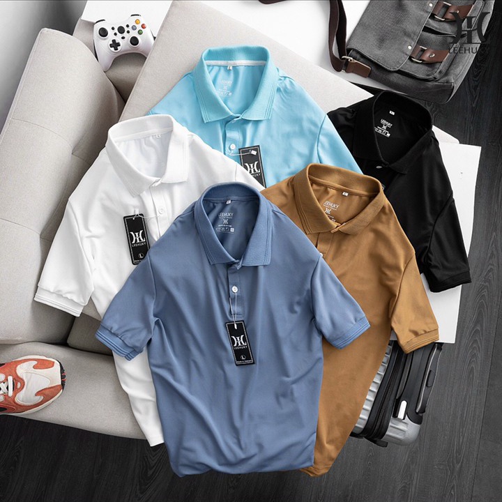 Áo Polo Nam Ngắn Tay Trơn cổ bẻ vải Cotton mềm mịn thoáng mát mặc đi chơi đi làm