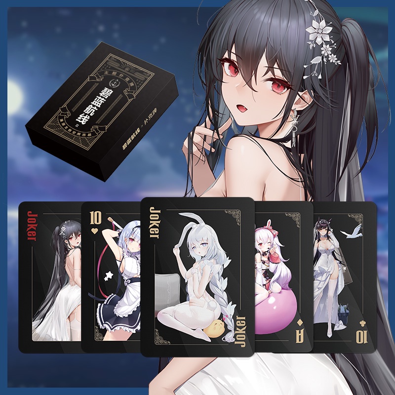 Bộ 3 Thẻ Bài Chơi Mạt Chược Hình Nhân Vật Anime Azur Lane