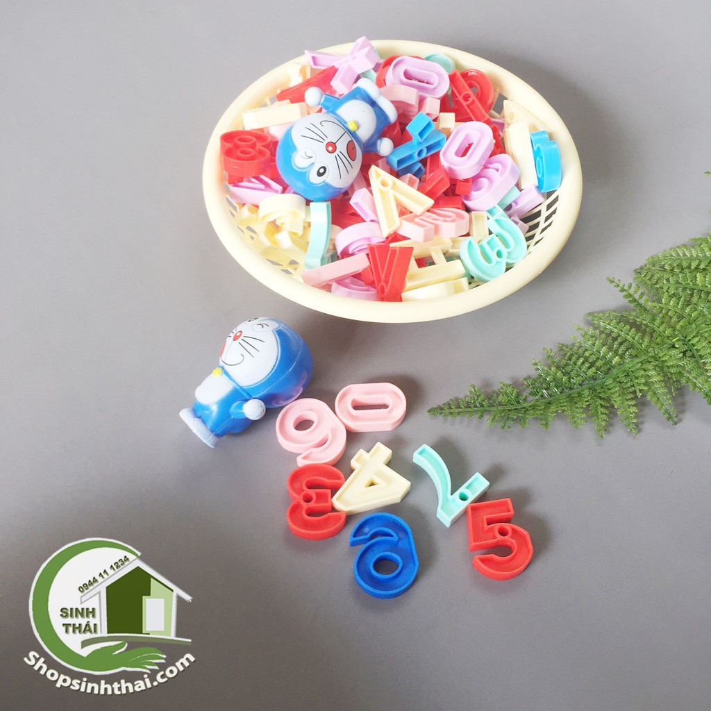 Bộ số từ 0 đến 10 bằng nhựa cho bé làm quen với các con số tập đếm có rổ đựng