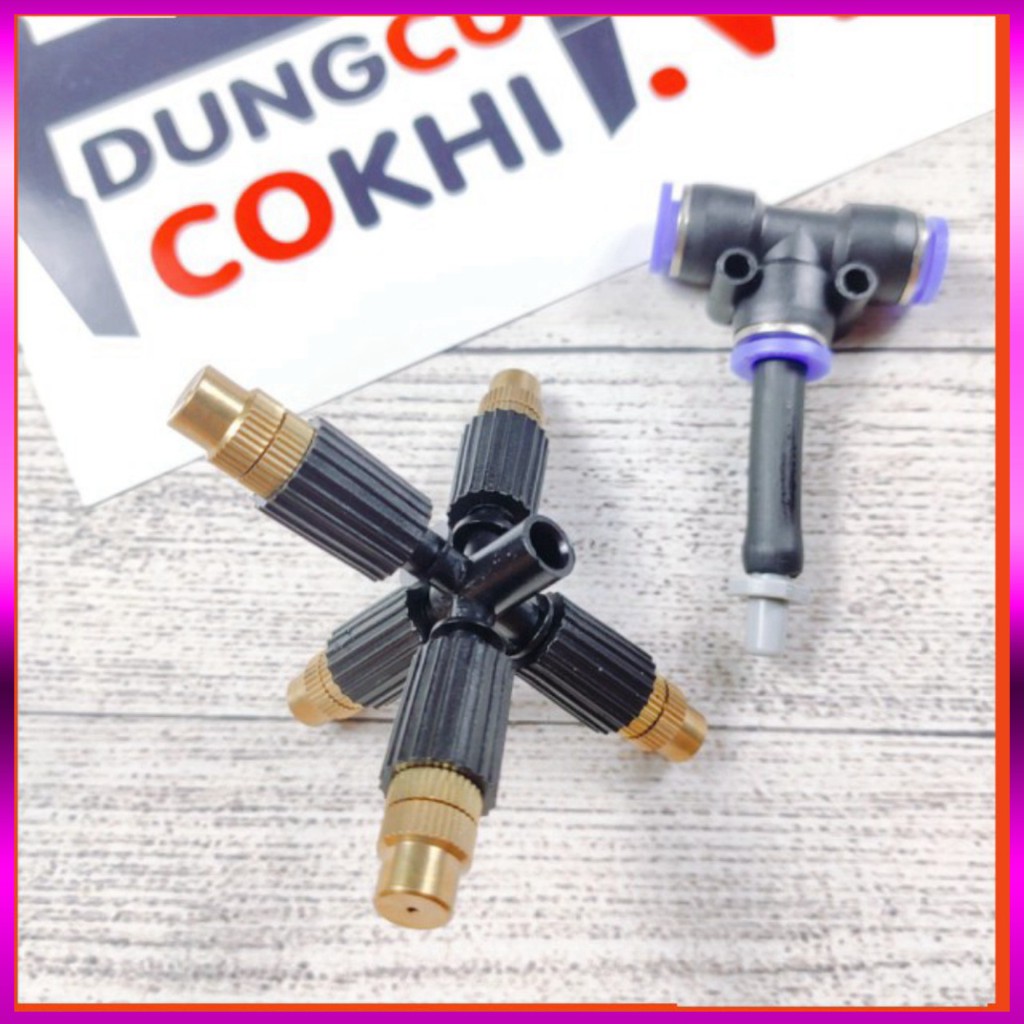 [GIÁ TỐT] 5 Béc phun sương 5 tia đồng, kèm kết nối nhanh ống 8mm, dùng tưới cây, tưới lan