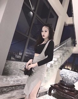 SET ÁO CROPTOP TD + VÁY YẾM HÀ GEM