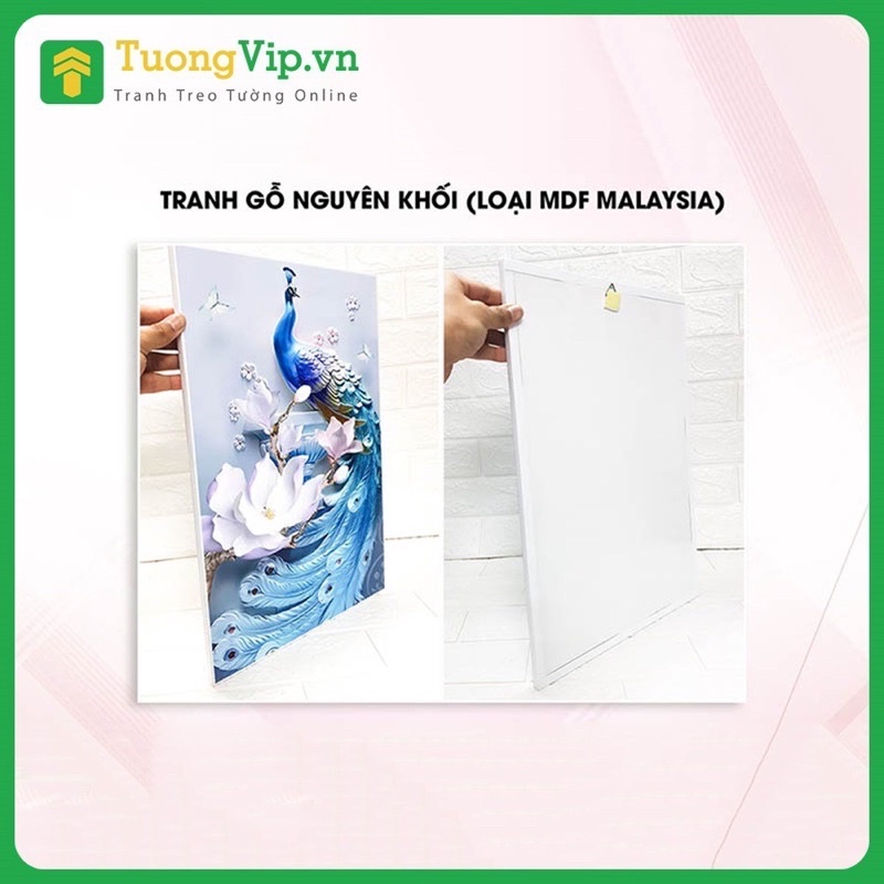 Tranh Gỗ Cao Cấp - Tranh Treo Tường Phật Giáo - Đức Phật Trên Tòa Sen (Bộ 1 tấm)