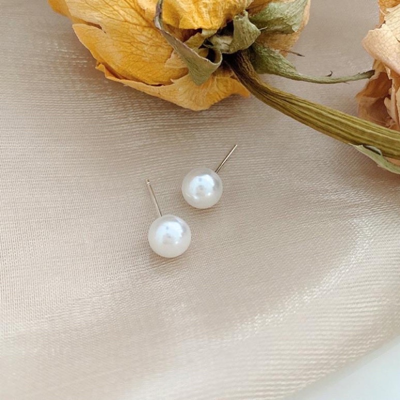 Bông Tai Kim Bạc S925 Gắn Ngọc Trai Nhân Tạo Đơn Giản Nhẹ Nhàng Thời Trang Dành Cho Nữ