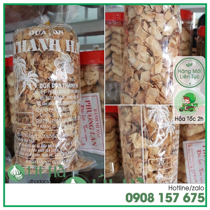 Dừa Sấy Giòn Quảng Ngãi Bịch 320Gr Dừa Giòn Sự Kếp Hợp Hoàn Hảo Cho Các Món Kem Chè, Sinh Tố, Cocktail - Út Hà Đặc Sản