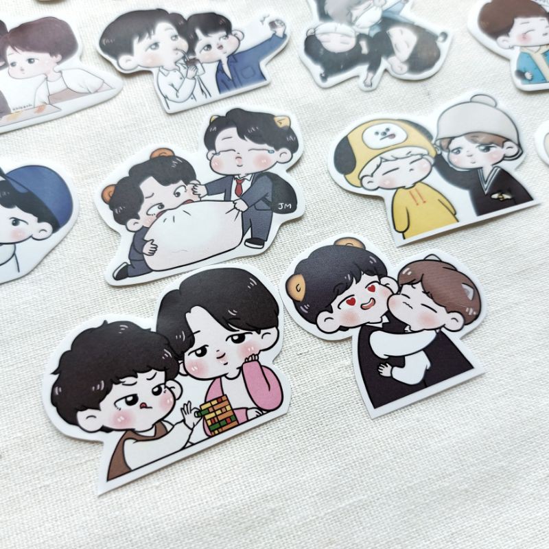 Sticker BTS chibi trang trí sổ tay laptop điện thoại