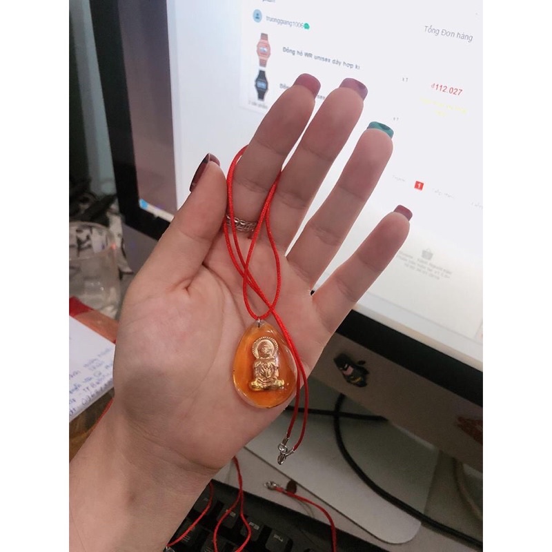 Dây Chuyền Chỉ Đỏ Tượng Phật May Mắn, Bình An