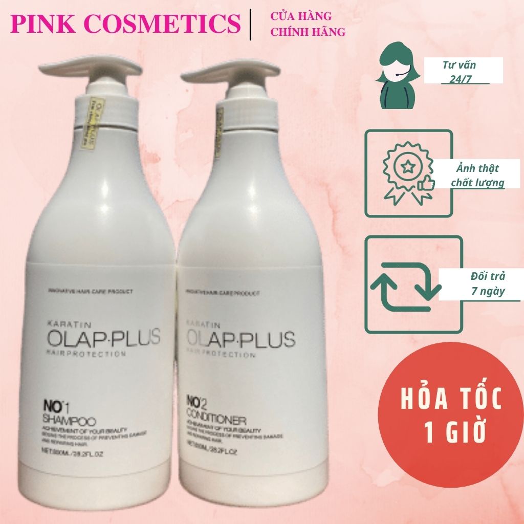 Cặp Dầu Gội Xả OLAP PLUS Siêu Phục Hồi Tóc Hư Tổn 800mlx2