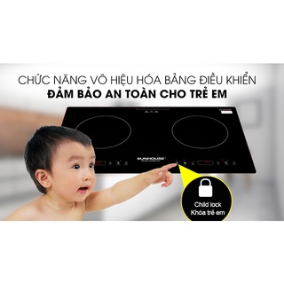 Bếp đôi điện từ Sunhouse SHB9101