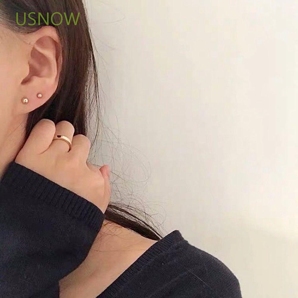 Bộ 6 Khuyên Tai Tròn Bằng Sắt Đơn Giản Nhiều Màu Thời Trang Hàn Quốc Cho Nữ