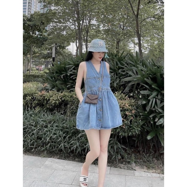 VÁY BÒ NGẮN BABY DOLL 2 TÚI NGỰC