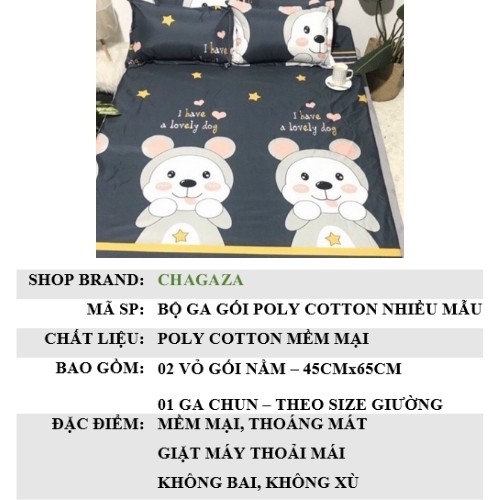 Bộ Ga Gối Poly Cotton Loại Đẹp Nhiều Mẫu Ngộ Nghĩnh