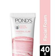 Sữa Rửa Mặt Trắng Hồng Pond's White Beauty 50g và SRM Đất Sét Khoáng Sạch Sâu Sáng Mịn 40g