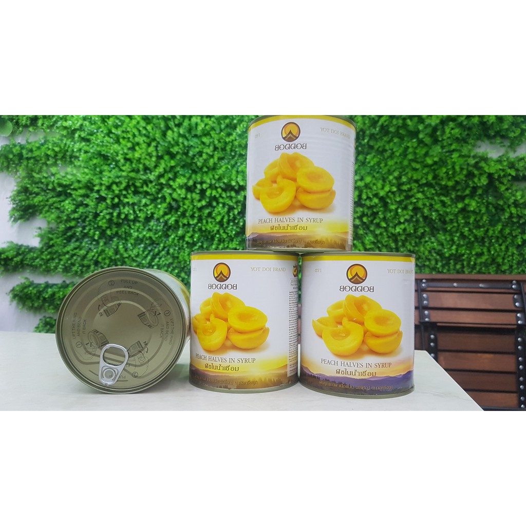 Đào Ngâm/ Đào Hộp Thái Lan BoddoB Lon 820g - Siêu Giòn Ngon - Giá Siêu Rẻ