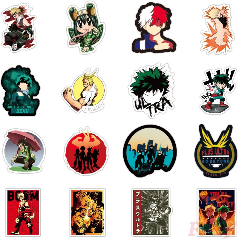 100Pcs/Set ❉ My Hero Academia Series A Stickers ❉ Midoriya Izuku Bakugou Katsuki Todoroki Shoto Anime Cartoon DIY Fashion Mixed Doodle Decals Stickers