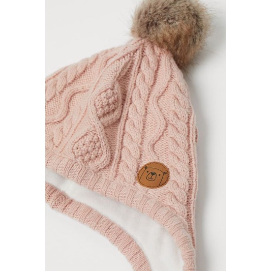 Set mũ len + găng tay có lót nỉ HM ES size 6-12m, 1-2y