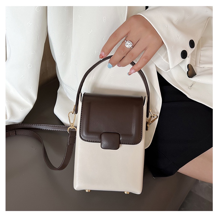 Túi Đeo Chéo Hình Vuông Cỡ Nhỏ Màu Tương Phản Thời Trang Mùa Hè 2022 Cho Nữ