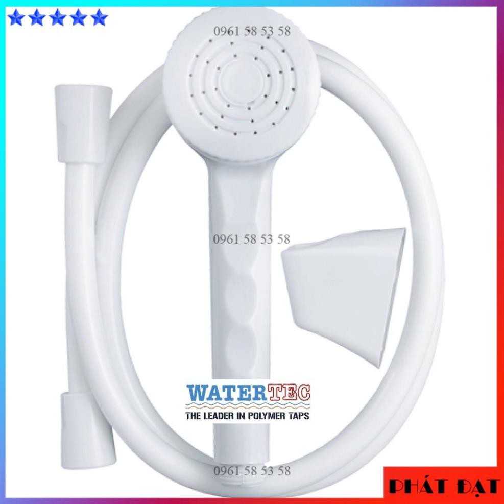 [CHÍNH HÃNG] Bộ vòi sen tắm tăng áp 1,5m nhựa trắng ABS WT-001V WATERTEC MALAYSIA (TĐSG)