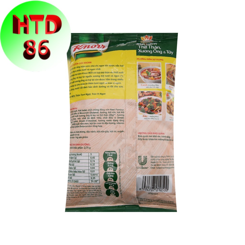 Hạt nêm thịt thăn, xương ống, tủy Knorr