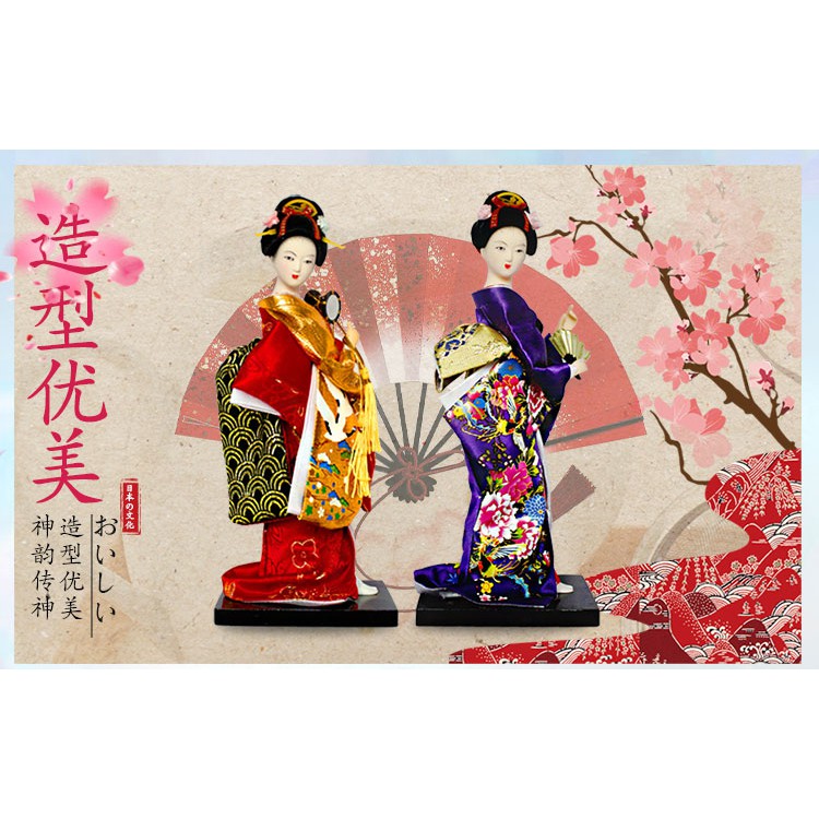 Búp Bê Mặc Kimono Thủ Công Xinh Xắn Phong Cách Nhật Bản