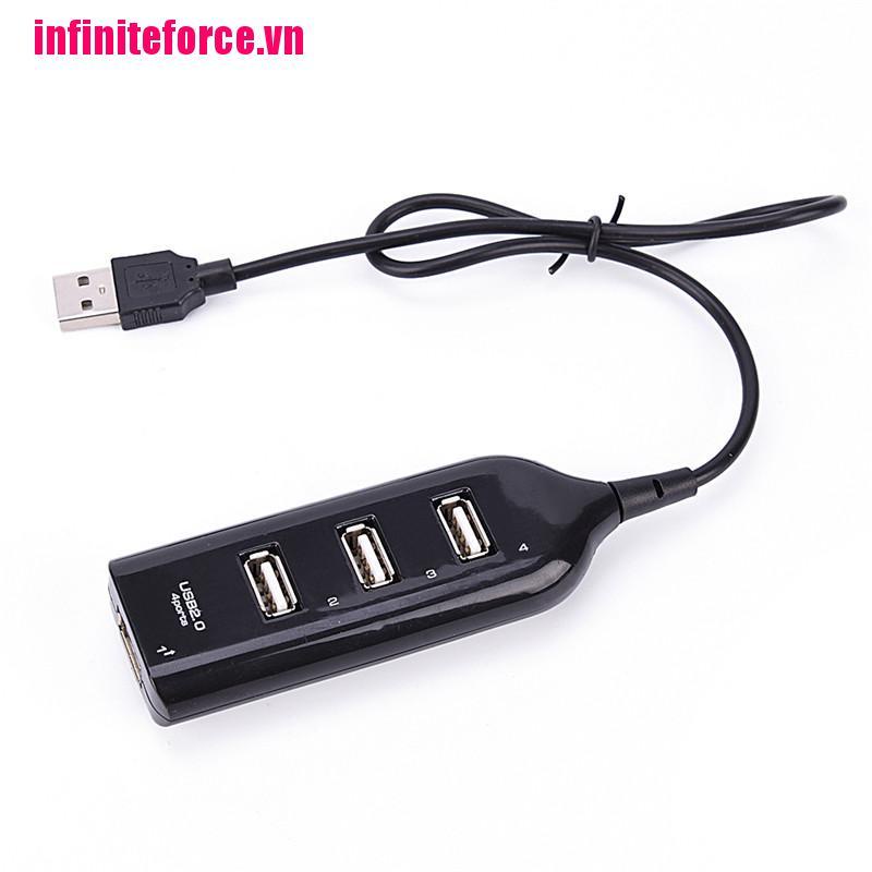 Bộ chia 4 cổng Usb 2.0 tốc độ cao màu đen dành cho laptop