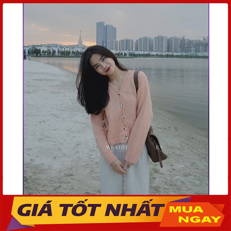 Áo Len Cardigan Trơn Dáng Lửng Hàng Quảng Châu M1063