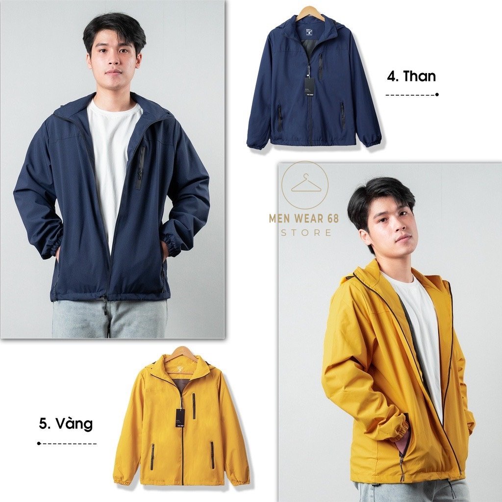 Áo Khoác Gió Thời Trang Chống Nước Hai Lớp Lót Lưới Unisex