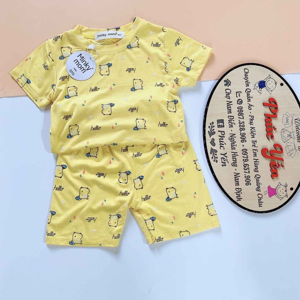 Sale !!! Bộ Cộc Tay Thun Lạnh Hàng Minky Mom In Toàn Thân Họa Tiết Sư Tử-Ô Tô Trắng Cho Bé (8-18kg)( 1453)-Shop Phúc Yến