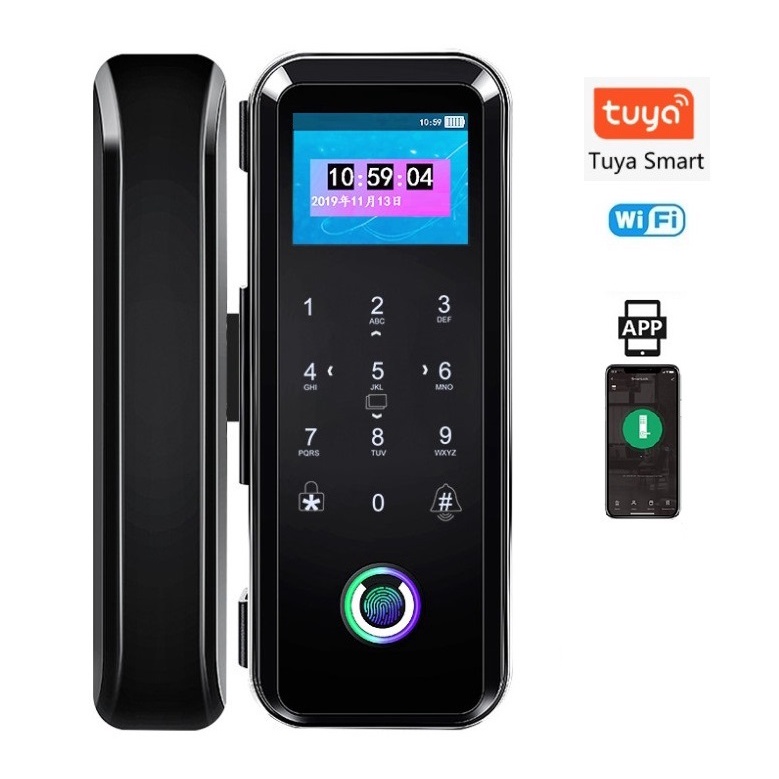 Khoá vân tay cao cấp cho cửa kính cường lực App TUYA WIFI - KG-K669TA