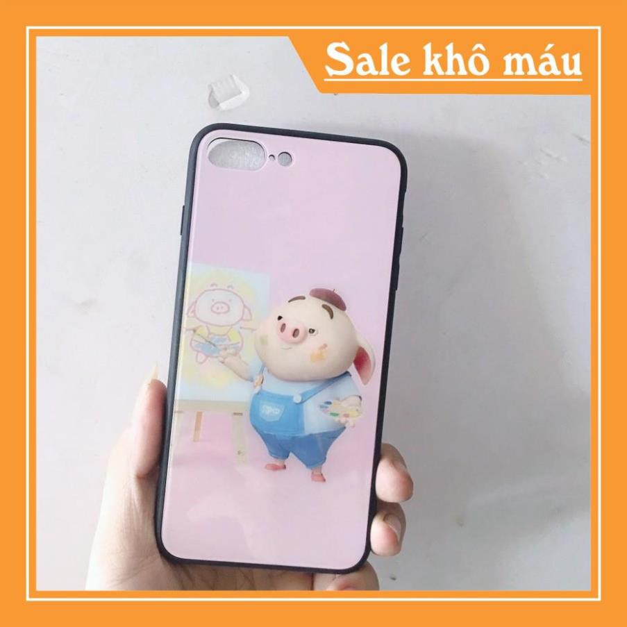 [FSHIP] [Freeship toàn quốc từ 50k] IPHONE 7+/8+ ỐP MẶT LƯNG KÍNH HÌNH HEO SIÊU DỄ THƯƠNG -rẻ