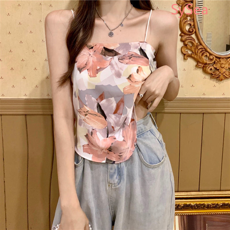 Áo Hai Dây In Họa Tiết 2 Dây Thời Trang Mùa Hè Gợi Cảm Cho Nữ