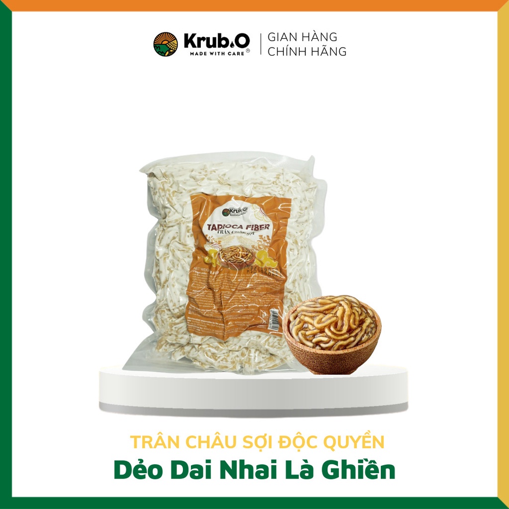 Trâu châu Krub.O - Trân châu sợi độc quyền/hoàng kim/đen/thạch 3Q trắng- Topping Trà sữa- Thương hiệu Việt