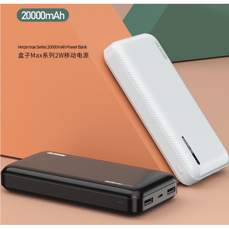 Sạc dự phòng 20000mah WK DESIGN WP117 sạc nhanh 2 đầu ra USB 5V 2.1A có thể sạc được tới 2 thiết bị cùng lúc - BAOVY