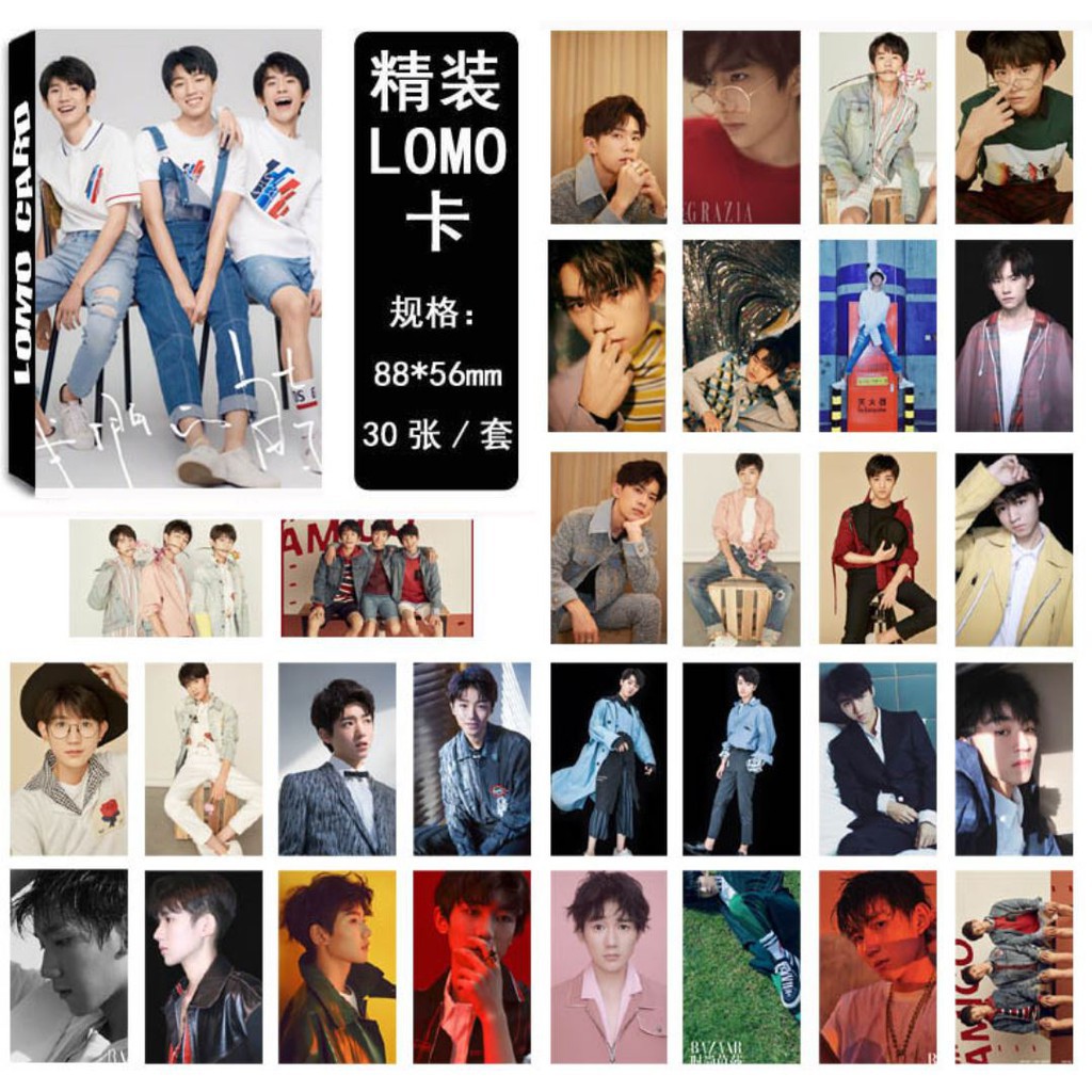 Lomo TFboys bộ ảnh hộp 30 ảnh thẻ hình nhóm nhạc thần tượng