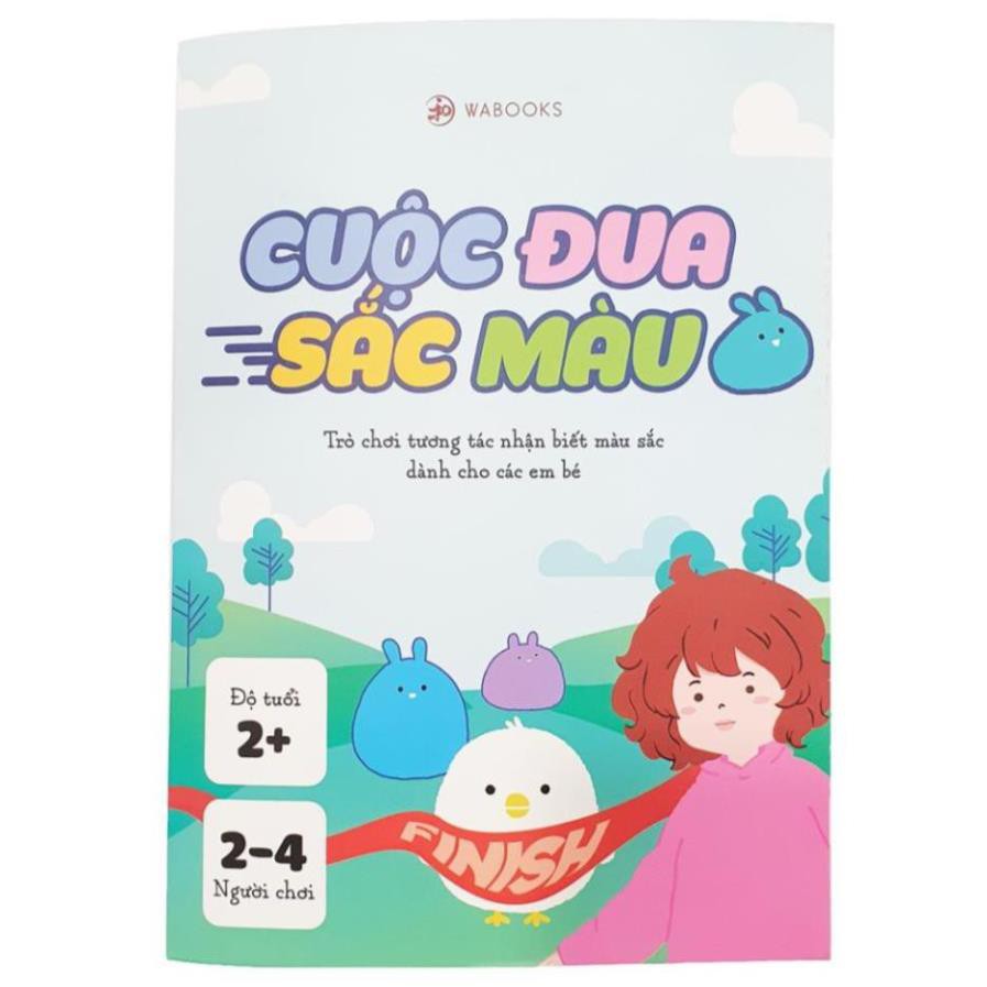 Đồ chơi - Cuộc đua sắc màu - Boardgame Wabooks tương tác giữa bố mẹ và bé - Dành cho lứa tuổi 2-4