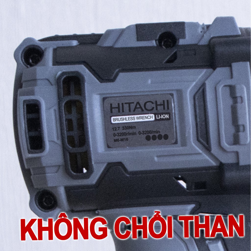 [TẶNG PHỤ KIỆN]Máy Siết bulong, bắt vit Hitachi 199V Không Chổi Than Pin 10Cell