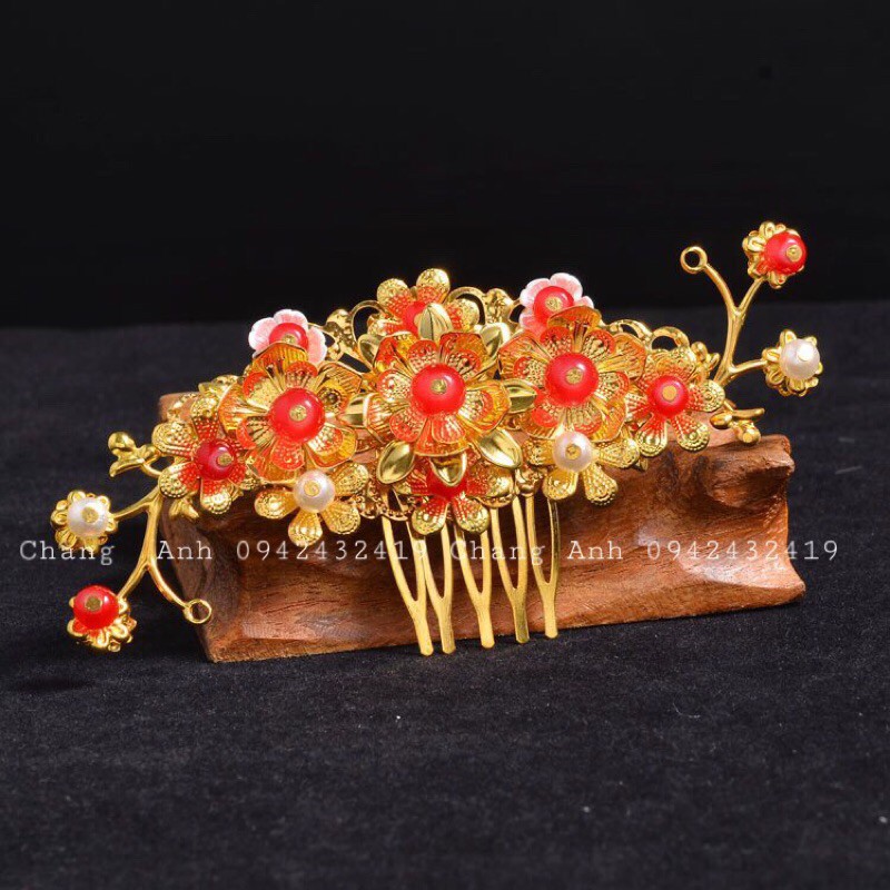 Sét Trâm Cài Tóc 9 món phong cách cổ trang trung hoa tạo kiểu bới tóc cô dâu