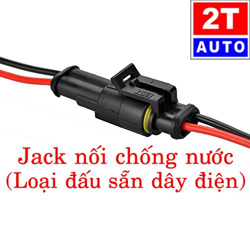 [LOẠI ĐẤU SẴN DÂY] Đầu cút jack giắc nối dây điện 2 chân chống nước dùng cho xe máy hơi ô tô:  SKU:179-1