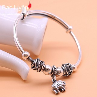 999 hạt chuyển bạc nguyên chất Vòng tay nữ retro phong cách dân tộc đơn giản Thái làm quà tặng bạn gái