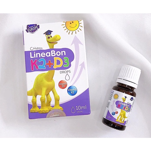 Vitamin K2 D3 cho bé Lineabon - Bổ sung K2 D3 giúp tăng hấp thu canxi trẻ, ăn ngon ngủ tốt, cao lớn