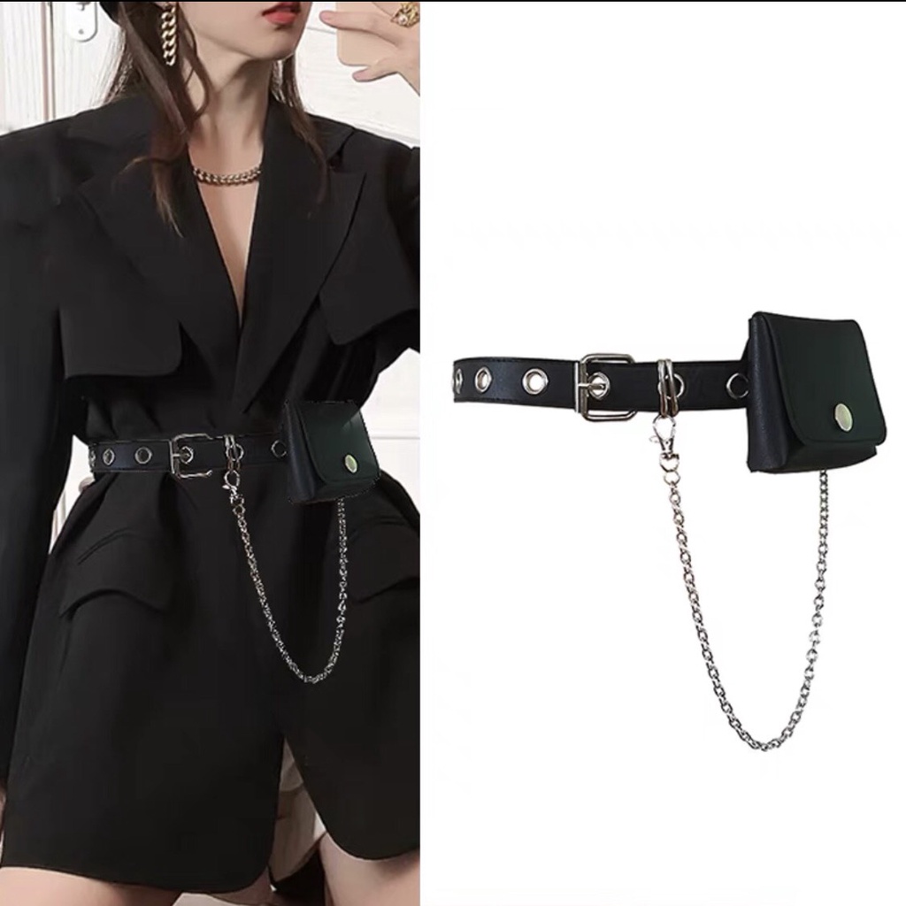 Thắt lưng da belt kèm ví hai trong 1 mix đồ cực sang chảnh