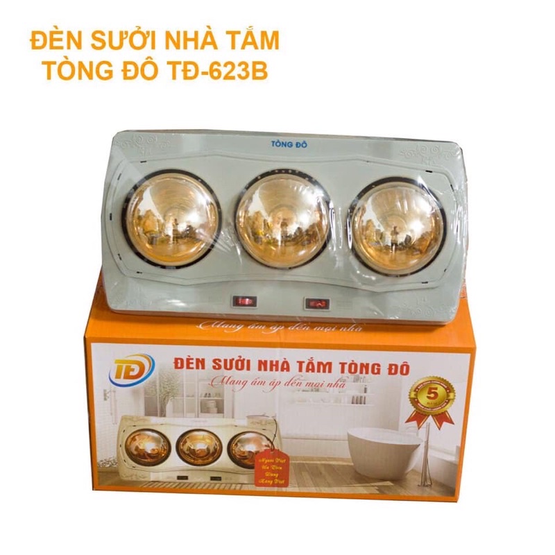 Đèn Sưởi Nhà Tắm Tòng Đô, Bảo Hành 5 Năm - Sưởi Ấm Tức Thì Sau 3s Khởi Động Tiện ích phòng tắm mùa đông