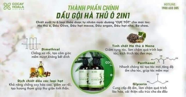 Dầu gội Hà Thủ ô, giảm tóc bạc, ngăn rụng tóc Cỏ cây hoa lá 300ml